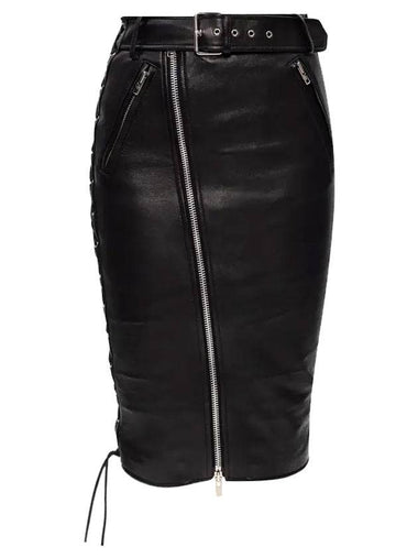 Women's Knit Biker Zipper Pencil Skirt Black - BALENCIAGA - BALAAN 1