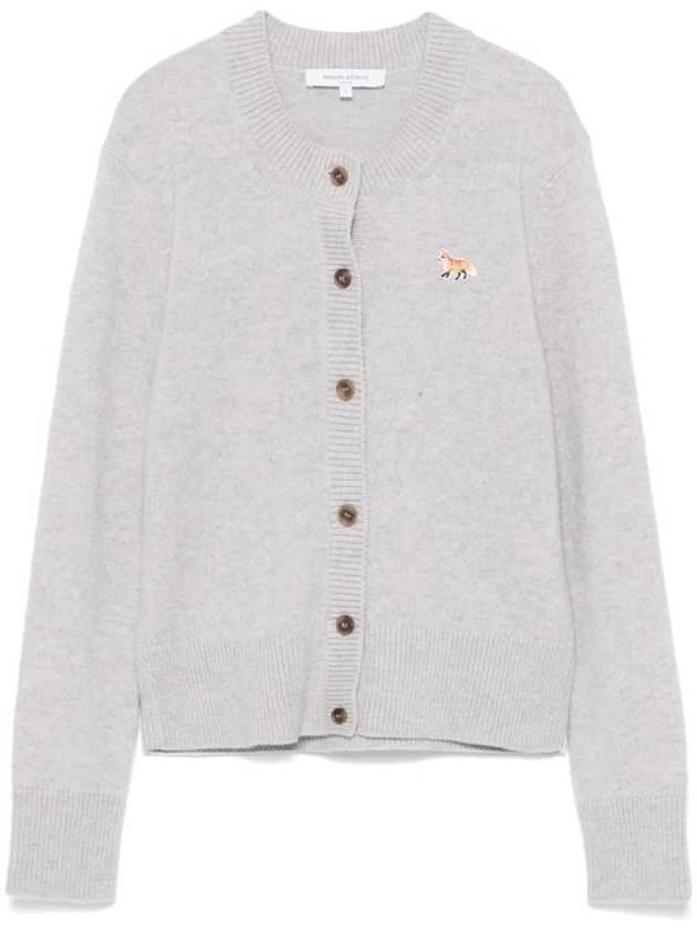 Baby Fox Patch Wool Cardigan Grey - MAISON KITSUNE - BALAAN 2