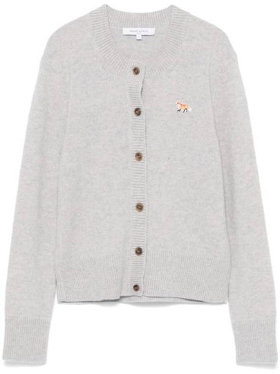 Baby Fox Patch Wool Cardigan Grey - MAISON KITSUNE - BALAAN 2