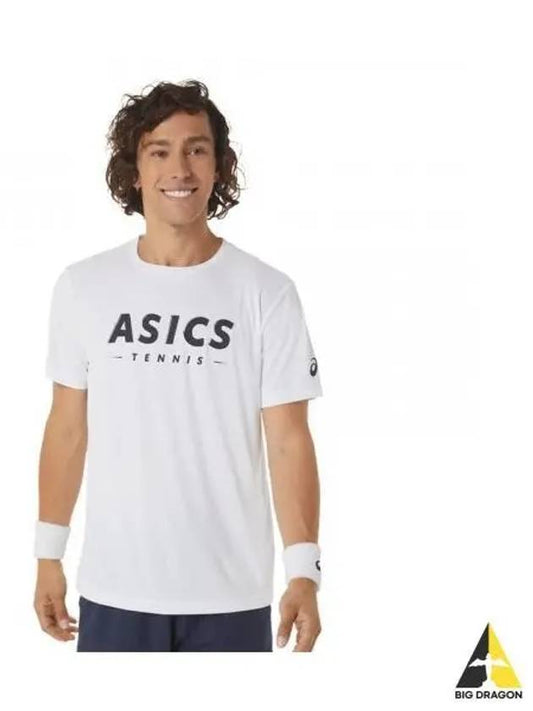 Man Court Tennis Graphic Tee 2041A259100 Men s Short Sleeve Round T Shirt - ASICS - BALAAN 1