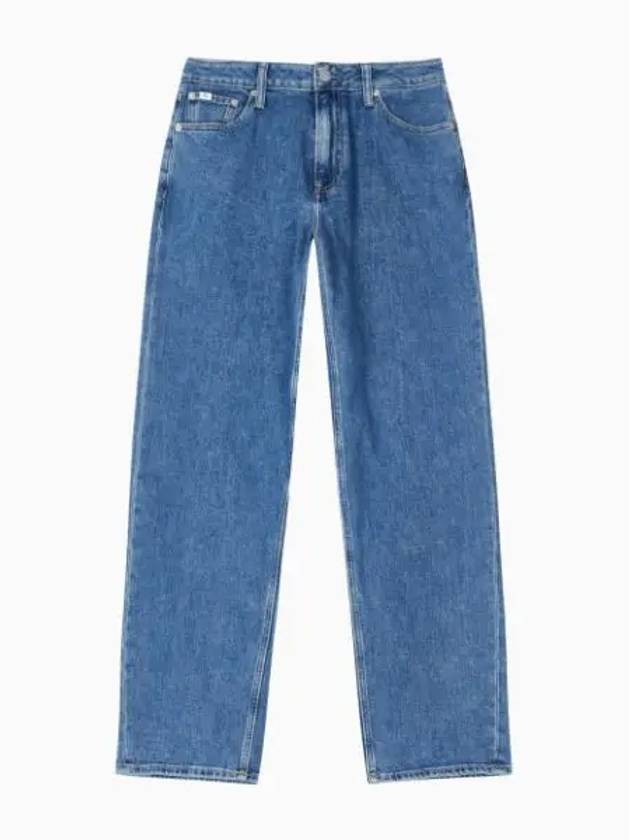 JEANS Women s Mid Blue 90s Straight Fit Denim J223725 1A4 - CALVIN KLEIN - BALAAN 2