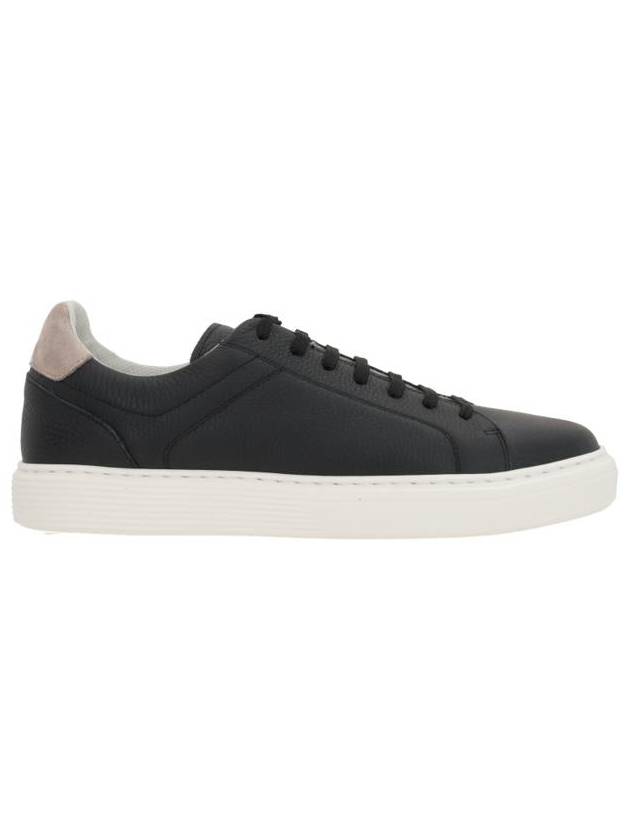 Logo Leather Low Top Sneakers Black - BRUNELLO CUCINELLI - BALAAN 5