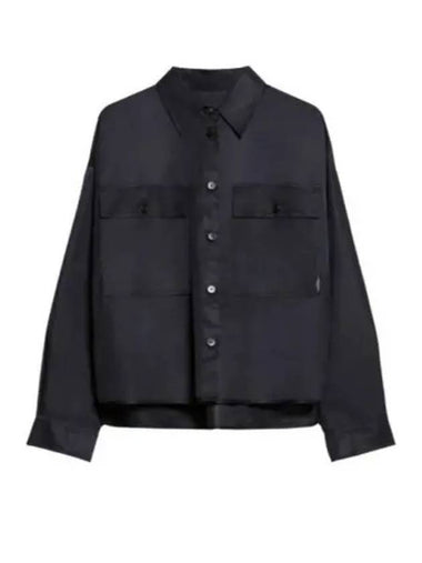 Cremona Water Repellent Crop Shirt Navy - MAX MARA - BALAAN 1