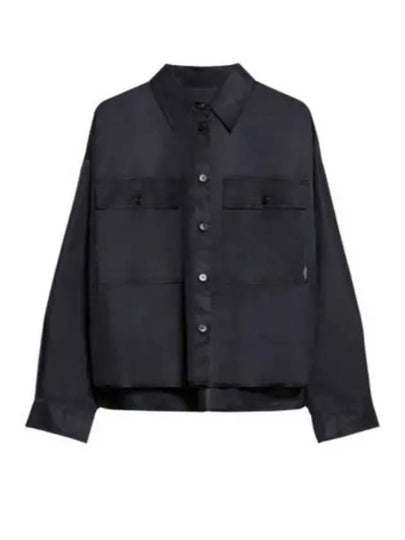 Cremona Water Repellent Crop Shirt Navy - MAX MARA - BALAAN 2