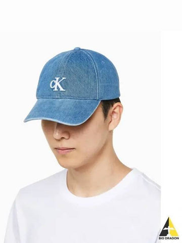 JEANS Men s Blue CKJ Embroidered Logo Denim Ball Cap HX0340 C4N - CALVIN KLEIN - BALAAN 1