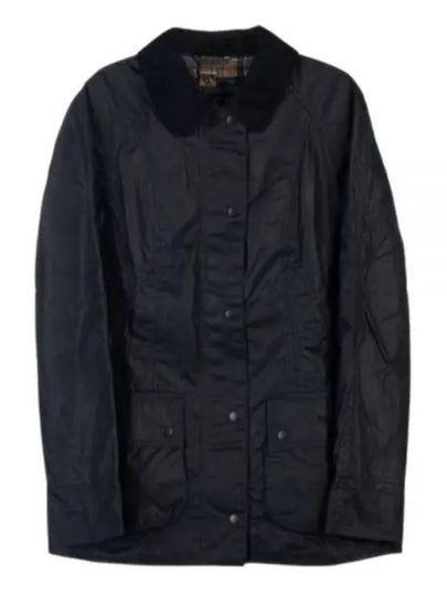 Beadnell Wax Zip-up Jacket Dark Navy - BARBOUR - BALAAN 2