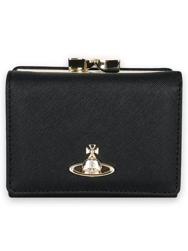 ORB Logo Small Frame Half Wallet Black - VIVIENNE WESTWOOD - BALAAN 3