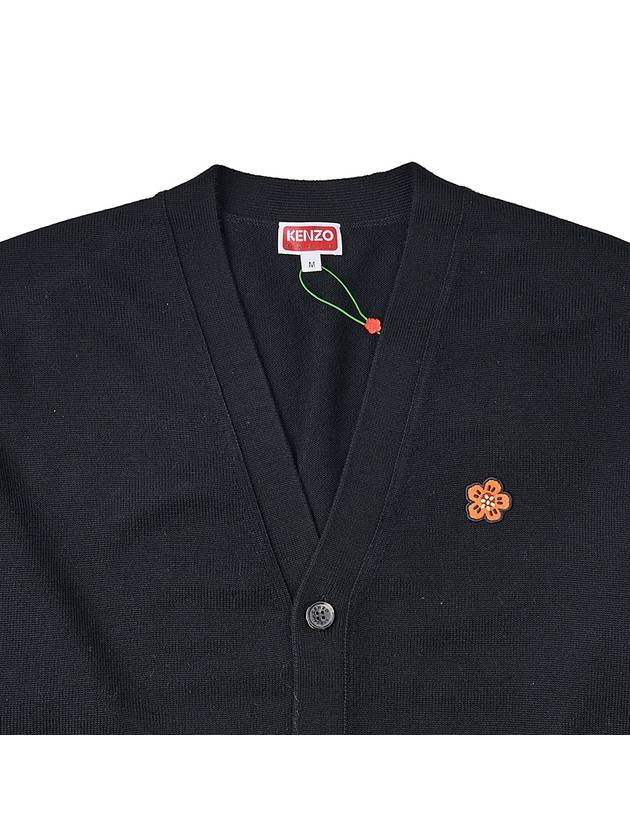 Mini Boke Flower Button Wool Cardigan Black - KENZO - BALAAN 4