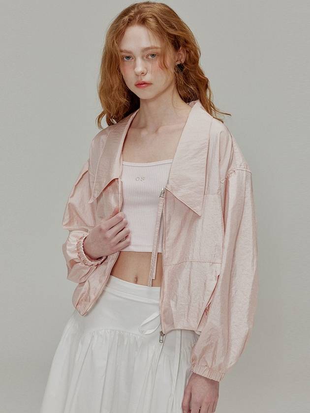 Shining collar nylon Jacket Peach pink - OPENING SUNSHINE - BALAAN 4