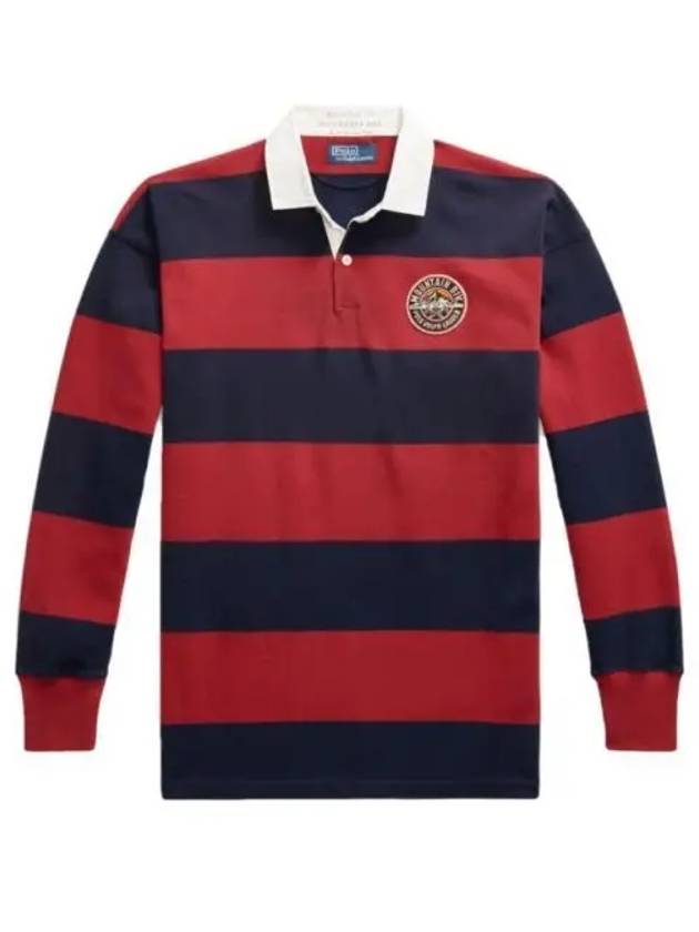 Classic Fit Striped Jersey Polo Shirt Red Navy - POLO RALPH LAUREN - BALAAN 2