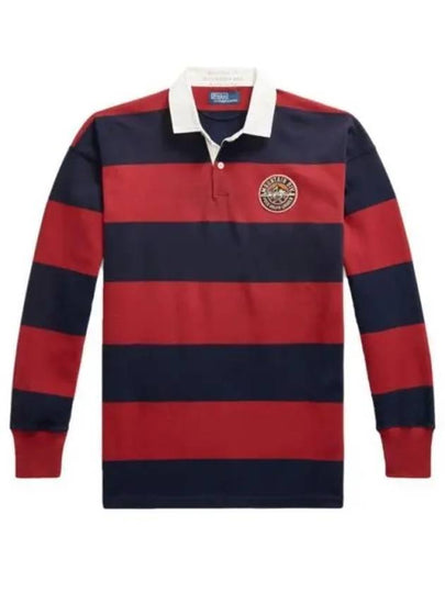 Classic Fit Striped Jersey Polo Shirt Red Navy - POLO RALPH LAUREN - BALAAN 2