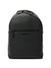 Men's Logo Patch Leather Backpack Black - SALVATORE FERRAGAMO - BALAAN 3