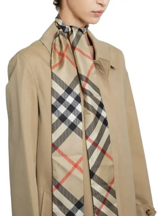 Skinny Check Silk Scarf Archive Beige - BURBERRY - BALAAN 3