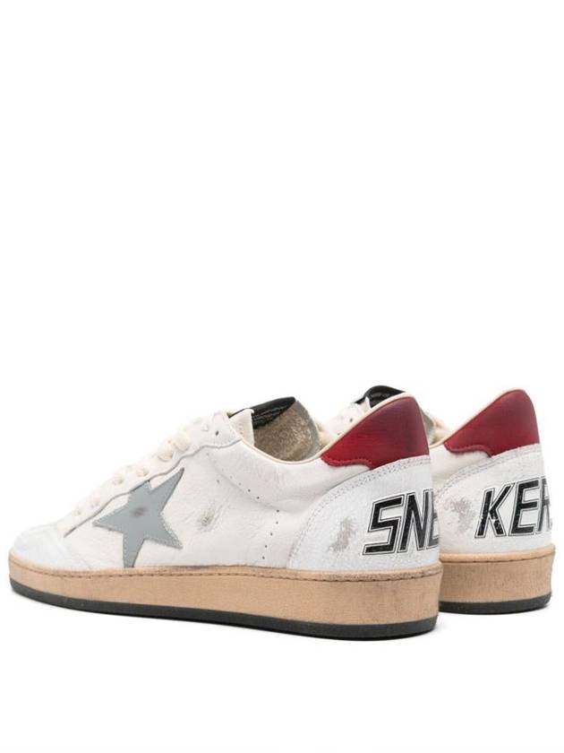 Golden Goose Ball Star Sneakers In Nappa Leather With Grey Leather Star And Red Leather Heel Tab Shoes - GOLDEN GOOSE - BALAAN 4