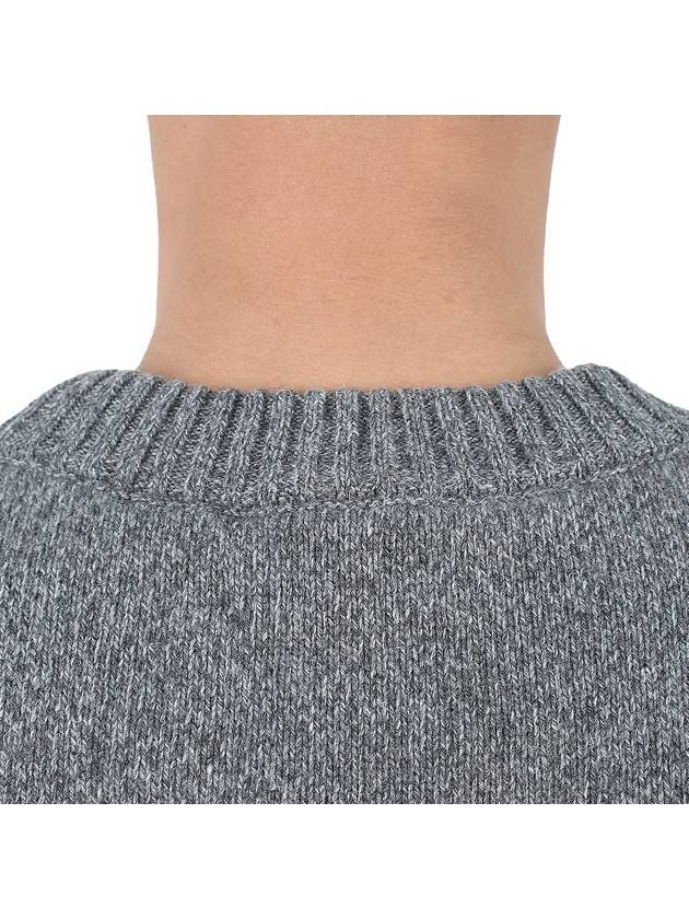 Men's Cashmere Blend Crew Neck Knit Top Grey - AMI - BALAAN 9