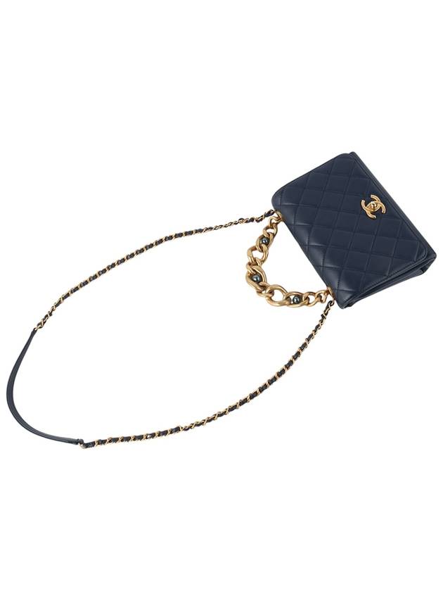 AS2639 Triple Pearl Chain Turnlock Flap Shoulder Bag Department Store Invoice 33802 - CHANEL - BALAAN 4