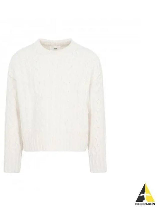 Cable wool knit cream HKS011 017 - AMI - BALAAN 1