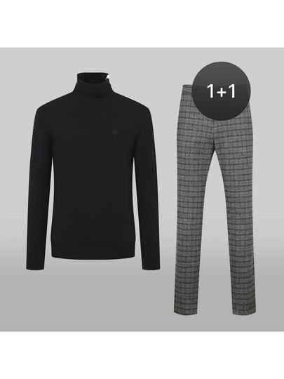 SET Men s turtleneck sweater glen check brushed pants - PALMSPRINGS - BALAAN 2