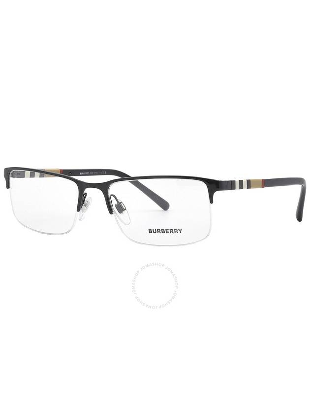 Eyewear Check Temple Half Rim Square Glasses Black - BURBERRY - BALAAN 3