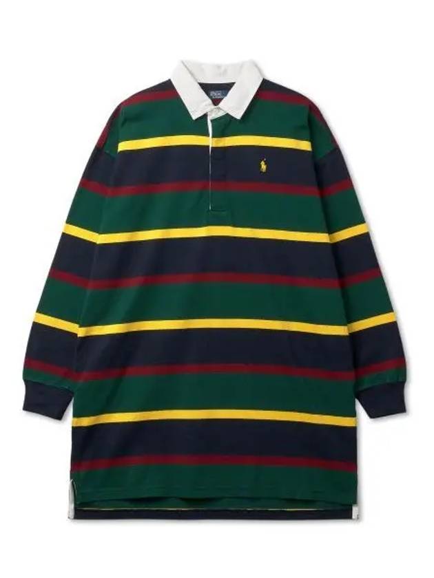 30 reward points W striped cotton jersey rugby dress green - POLO RALPH LAUREN - BALAAN 1