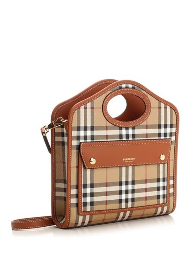 Check Mini Pocket Tote Bag Beige - BURBERRY - BALAAN 3