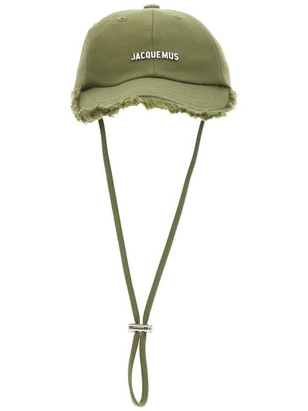 La Casquette Artichaut Fringe Metal Logo Ball Cap Khaki - JACQUEMUS - BALAAN 3