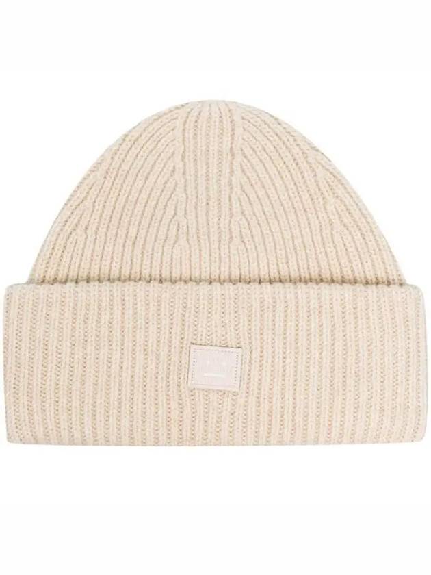 Studios Small Face Logo Beanie Oatmeal Melange - ACNE STUDIOS - BALAAN.