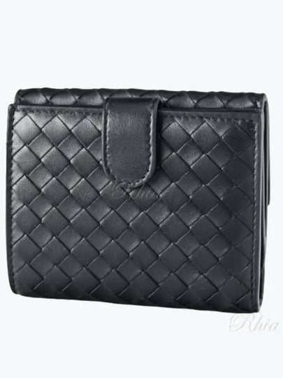 Women’s Trifold Woven Half Wallet Black - BOTTEGA VENETA - BALAAN 2