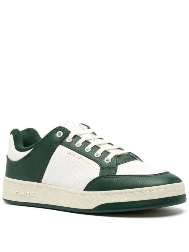 SL 61 Low Top Sneakers White Green - SAINT LAURENT - BALAAN 3