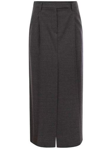 Sartorial long skirt in virgin wool canvas - BRUNELLO CUCINELLI - BALAAN 1