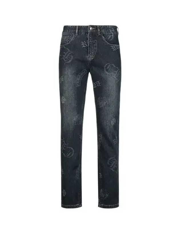 Men s Jacquard Pattern Washed Tension Denim Jeans JB4A515 - LUX GOLF - BALAAN 4