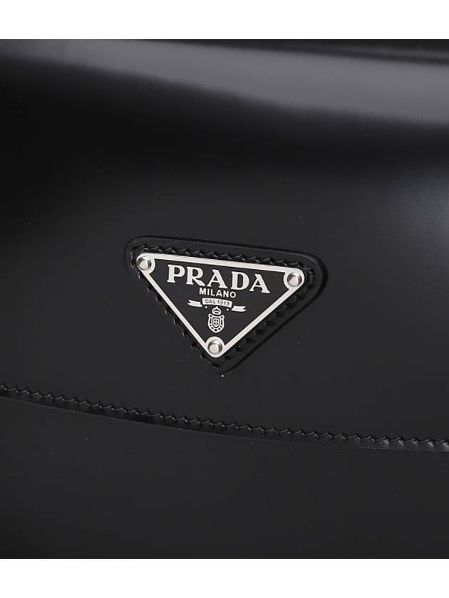 Cleo Brushed Leather Flap Shoulder Bag Black - PRADA - BALAAN 4