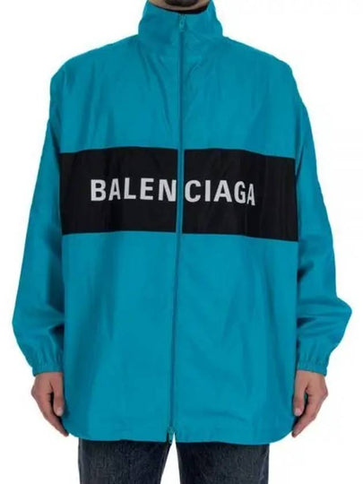 Logo Print Nylon Windbreaker Blue - BALENCIAGA - BALAAN 2