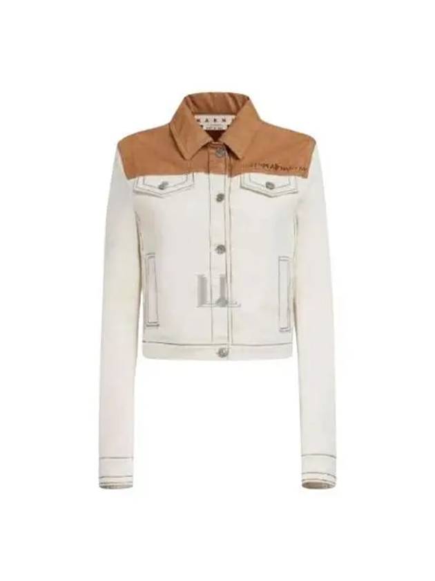 Logo Print Two-Tone Jacket Ivory - MARNI - BALAAN 2