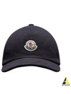 Fleece Logo Patch Cotton Baseball Ball Cap Navy - MONCLER - BALAAN 2