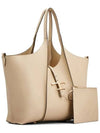 T Timeless Leather Medium Shopping Tote Bag Beige - TOD'S - BALAAN 4