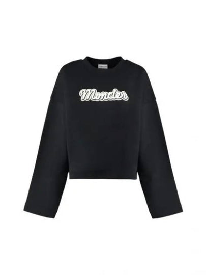 Women's Logo Cotton Sweatshirt Black - MONCLER - BALAAN 2