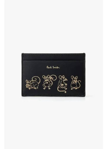 PS Mouse Print Card Case Black - PAUL SMITH - BALAAN 1