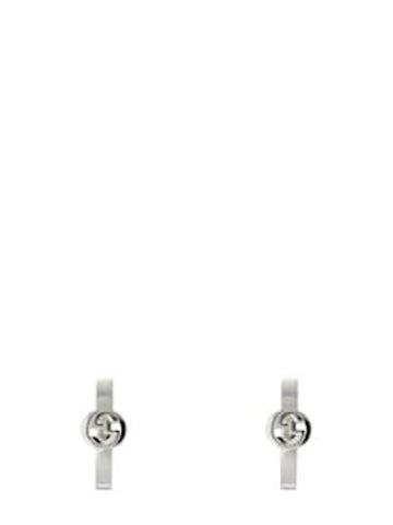 Interlocking Hoop 925 Sterling Earrings Silver - GUCCI - BALAAN 1