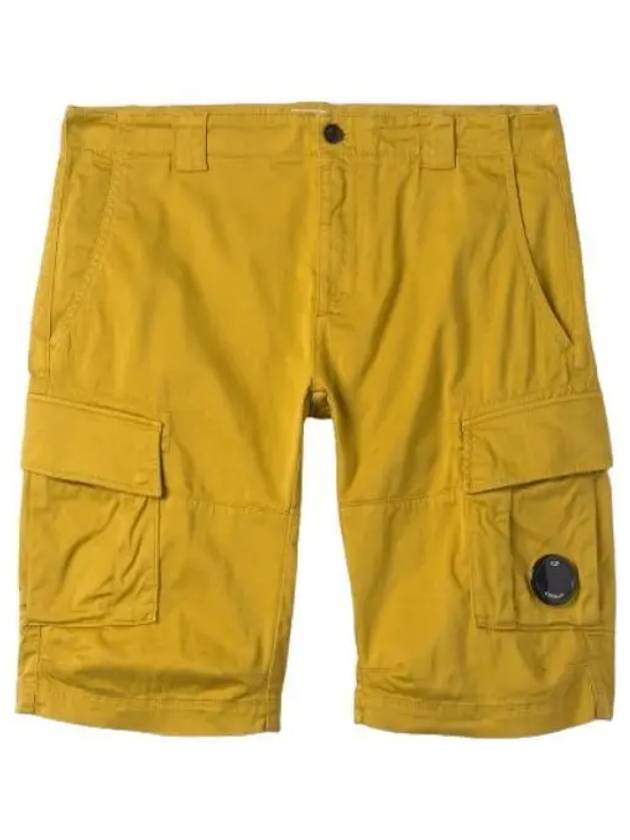 Stretch Satin Cargo Shorts Pants Nugget Gold Yellow - CP COMPANY - BALAAN 1