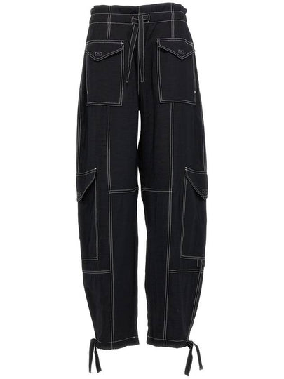 High Waist Cargo Track Pants Black - GANNI - BALAAN 2