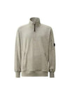 Diagonal Raised Fleece Half Zipped Sweatshirt Grey - CP COMPANY - BALAAN 2