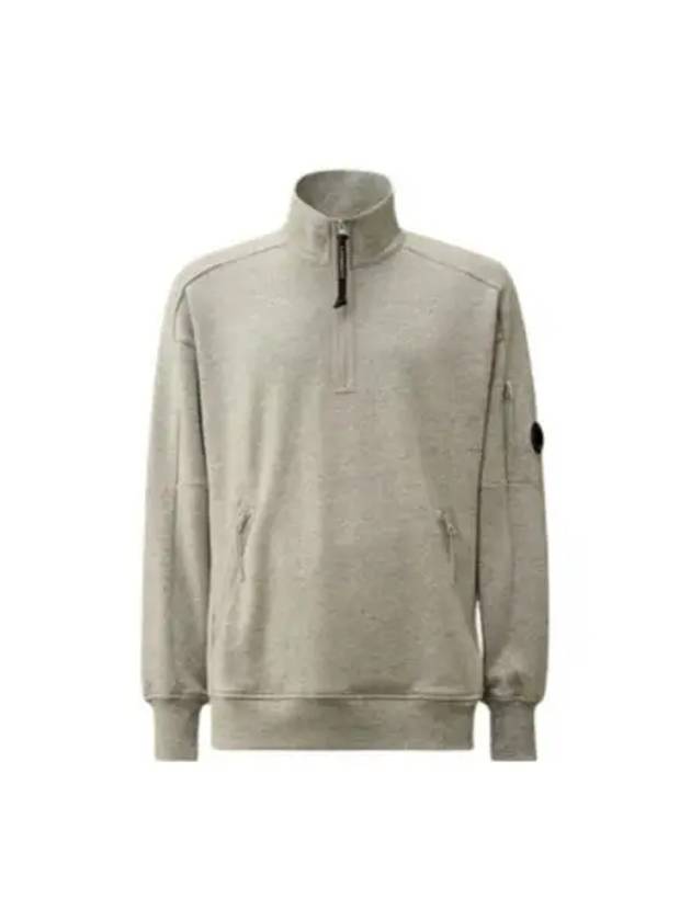 Diagonal Raised Fleece Half Zipped Sweatshirt Grey - CP COMPANY - BALAAN 2