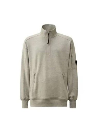 Diagonal Raised Fleece Half Zipped Sweatshirt Grey - CP COMPANY - BALAAN 1