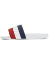 Basil Logo Emboss Striped Slippers White - MONCLER - BALAAN 5