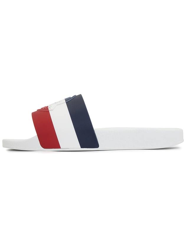 Basil Logo Emboss Striped Slippers White - MONCLER - BALAAN 5