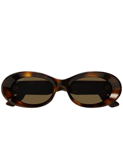 tortoiseshell oval frame sunglasses GG1527S - GUCCI - BALAAN 2