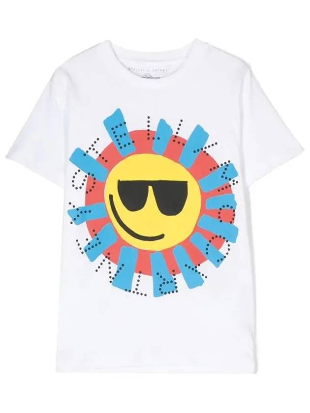 Kids Logo Print T Shirt TU8R11 Z0434 100 - STELLA MCCARTNEY - BALAAN 2