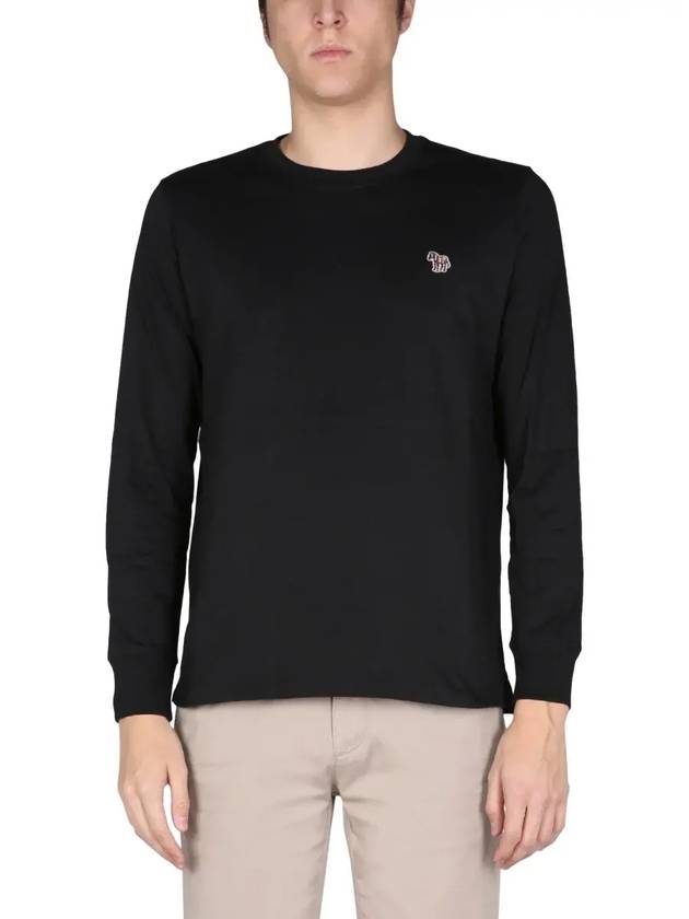 Zebra Patch Cotton Long Sleeve T-Shirt Black - PAUL SMITH - BALAAN 3