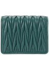 Matelasse Leather Half Wallet Green - MIU MIU - BALAAN 3